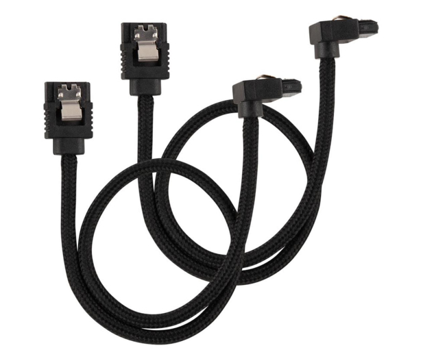 CORSAIR Premium 30cm sleeved 2szt (kątowe) Czarne CC-8900278 - 739223 - zdjęcie